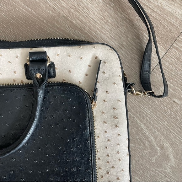 ALDO Ostrich Faux Leather Laptop Messenger Bag - Picture 6 of 11